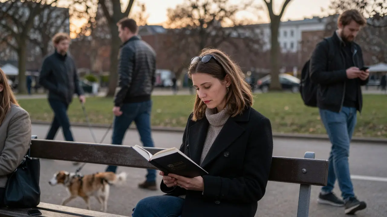 A quiet Berlin park at dusk, reflecting the city’s open and integrated approach to personal services.
